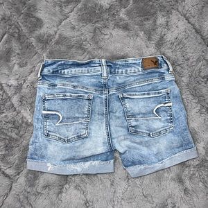 American Eagle Light Midi Ripped Jean Shorts size 4
